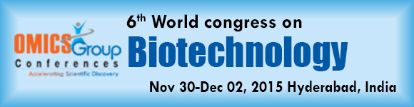 OMICS Group proudly invites all the participants across the globe to its premier 6th World Congress on Biotechnology going to be held during November 30-December 02, 2015. Hyderabad, India